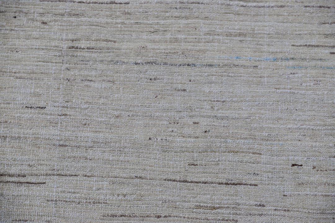 8'x9' Hand-Knotted Afghan Modern Stria Rug | Organic Wool | Modern Rug