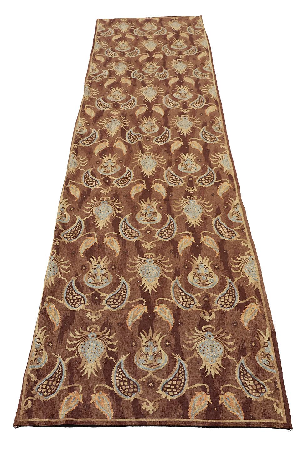 4'x17' Brown and Blue Ottoman Design Ariana Kilim Collection Runner