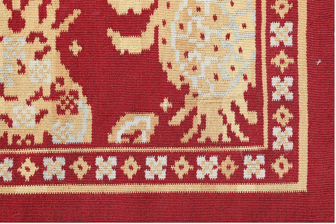 8'x10' Red Ottoman Design Hand Woven Ariana Kilim