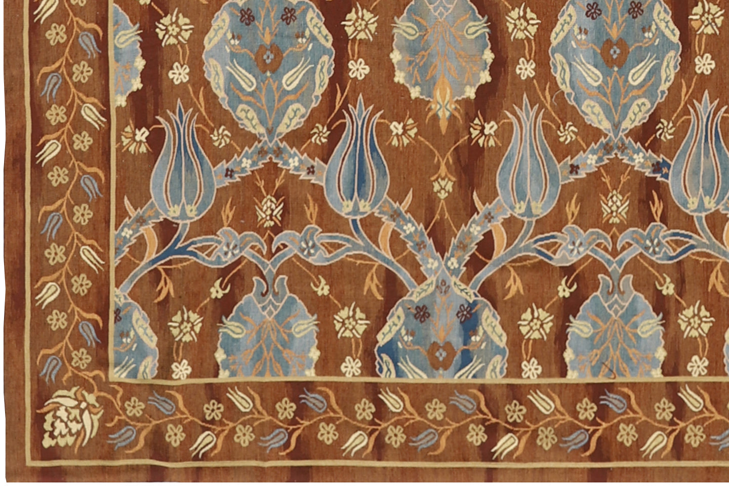 15x16 Square Brown Ottoman Design Aubusson Flatweave Ariana Kilim Collection
