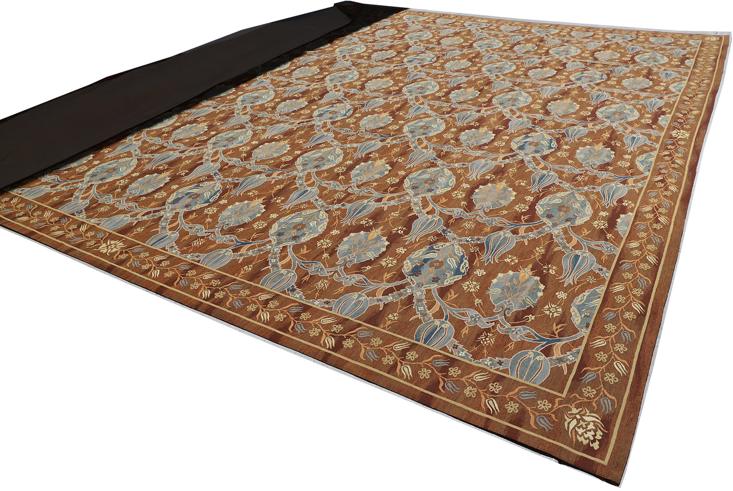 15x16 Square Brown Ottoman Design Aubusson Flatweave Ariana Kilim Collection