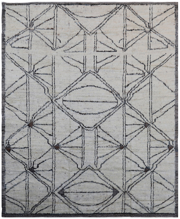 9'x11' Ariana Moroccan Style|Cream Brown |Barchi Area Rug