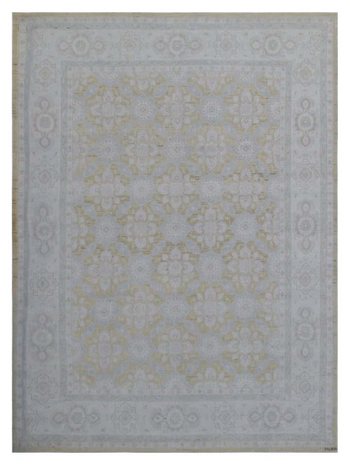 9'x11' Wool Area Rug | Ariana Transitional |Golden Persian Rug