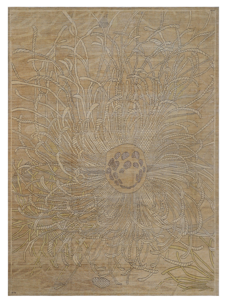 9'x11' Wool Area Rug |Father Star Fish | Ariana Modern Rug