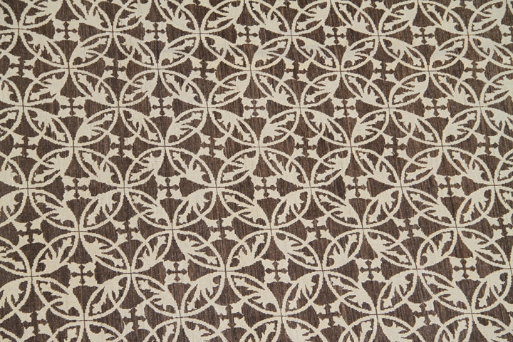 9'x12' Afghan Hand-Knotted Modern Geometric Rug | Organic Wool Rug