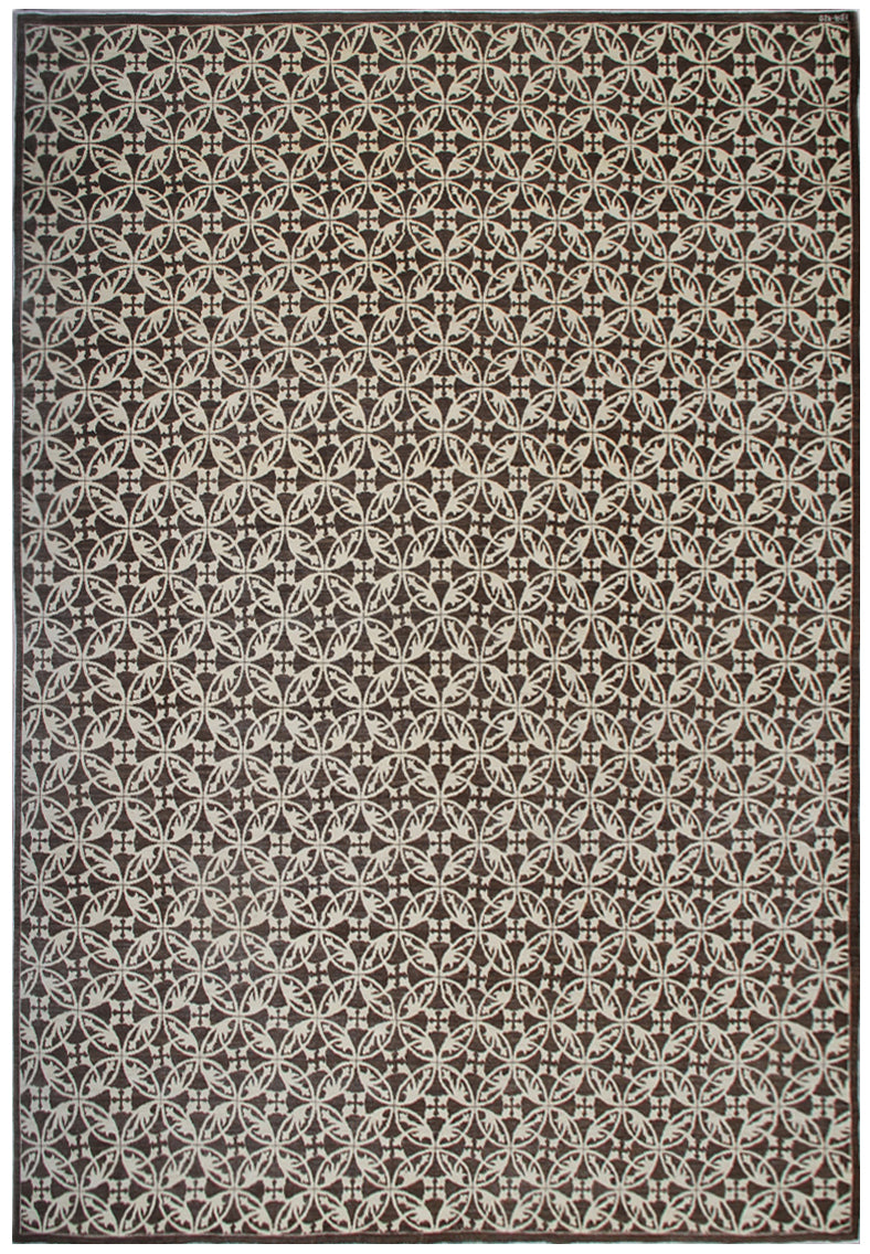 9'x12' Afghan Hand-Knotted Modern Geometric Rug | Organic Wool Rug