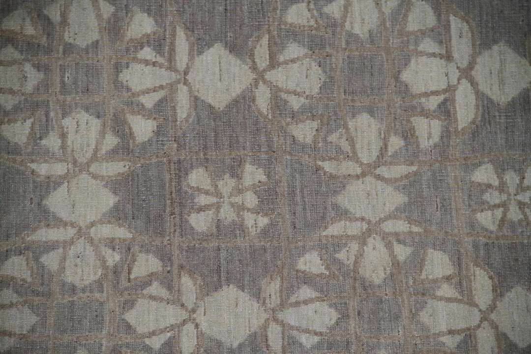 9'x12' Afghan Hand-Knotted Modern Rug | Geometric | Organic Wool Rug