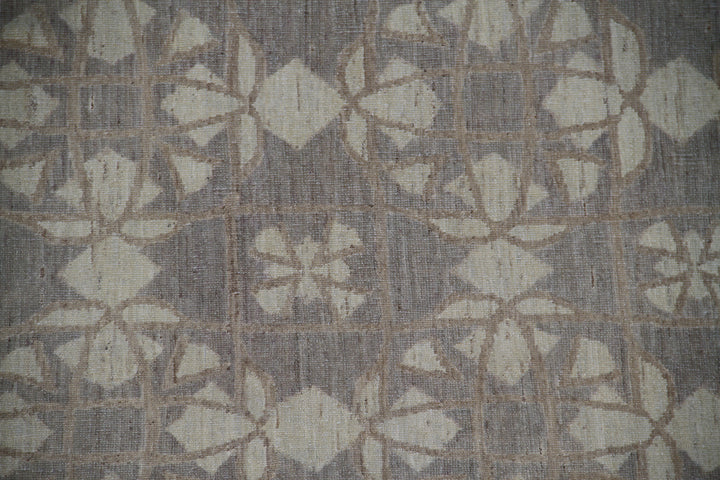 9'x12' Afghan Hand-Knotted Modern Rug | Geometric | Organic Wool Rug