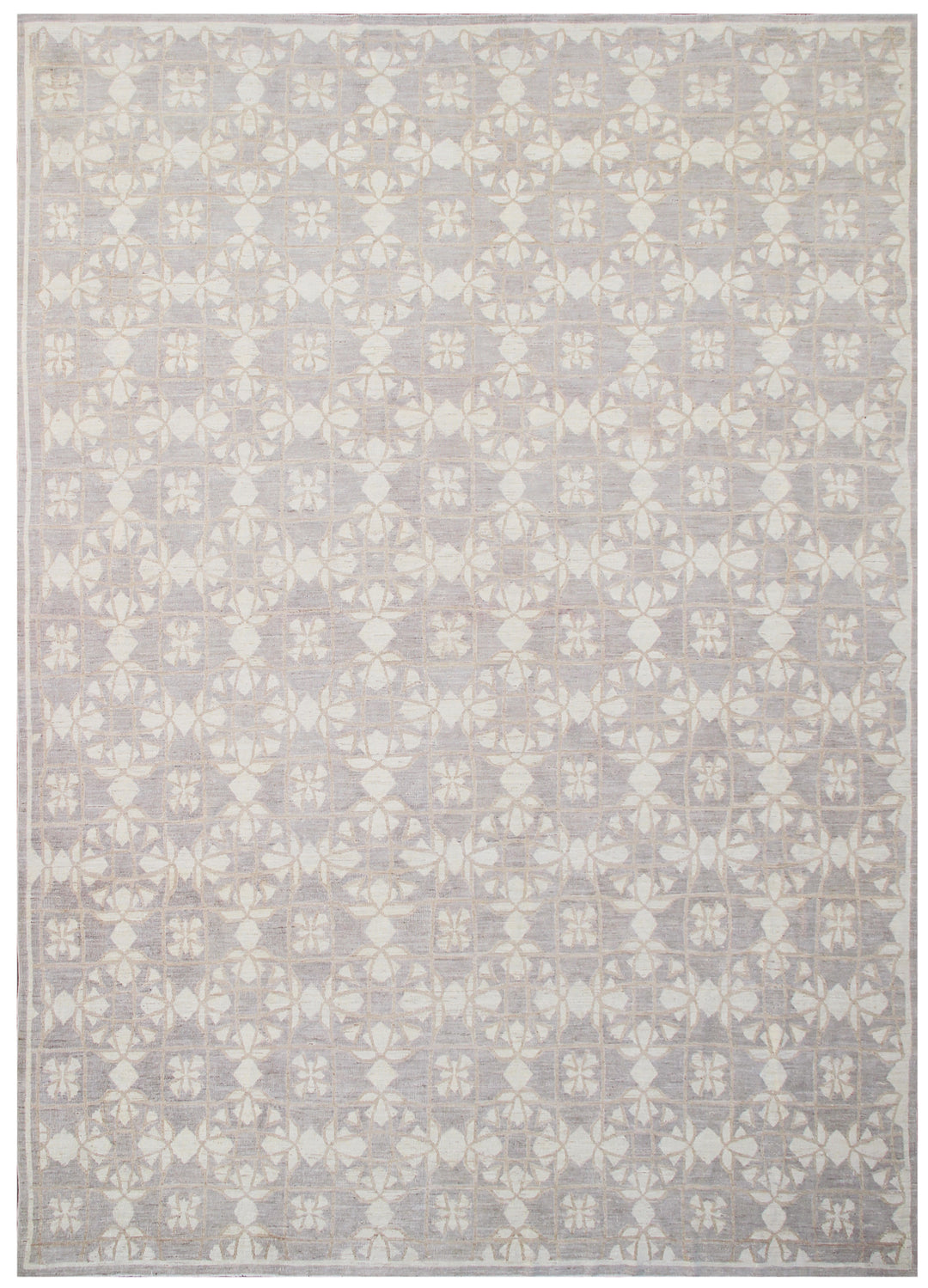 9'x12' Afghan Hand-Knotted Modern Rug | Geometric | Organic Wool Rug