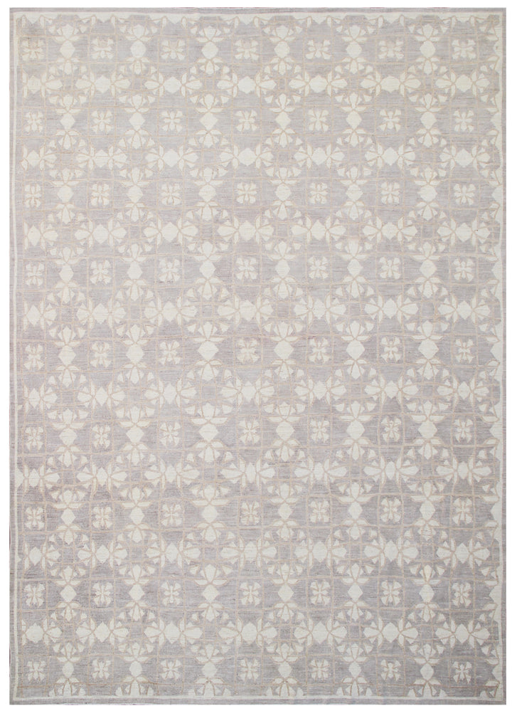 9'x12' Afghan Hand-Knotted Modern Rug | Geometric | Organic Wool Rug