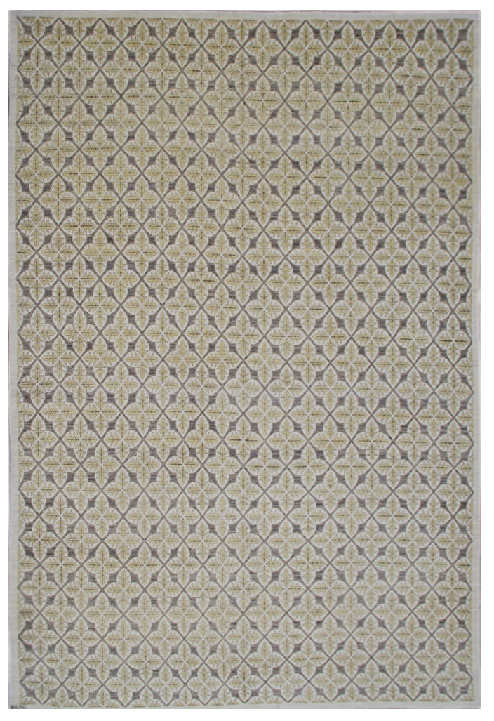 9'x12' Afghan Hand-Knotted Rug | Organic Wool, Earth Tones, Geometric Design
