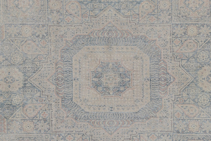 9'x12' Wool Area Rug | Mamluk | Blue Ivory Brown Rug
