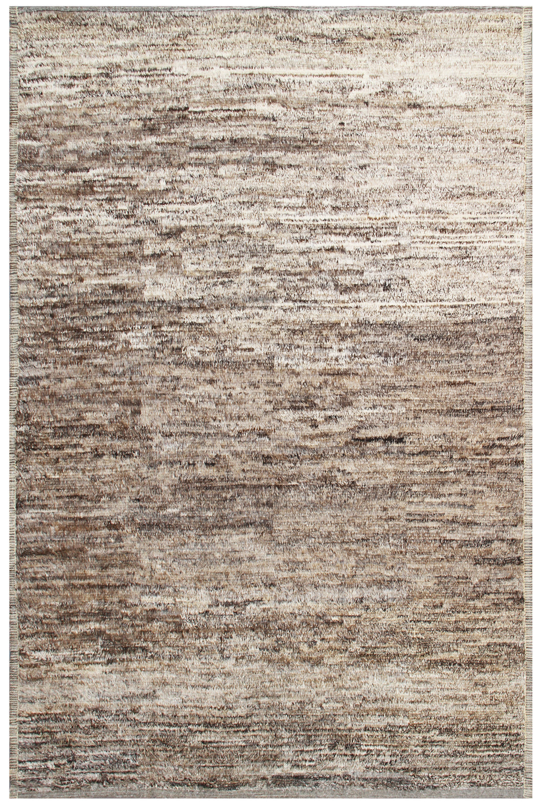 9'x12' Ariana Moroccan Shaggy Style| Solid Brown Plain| Barchi Wool Area Rug