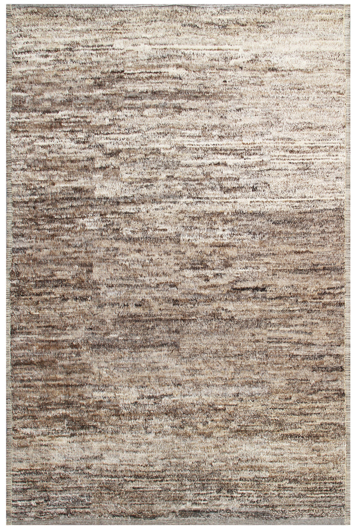 9'x12' Ariana Moroccan Shaggy Style| Solid Brown Plain| Barchi Wool Area Rug