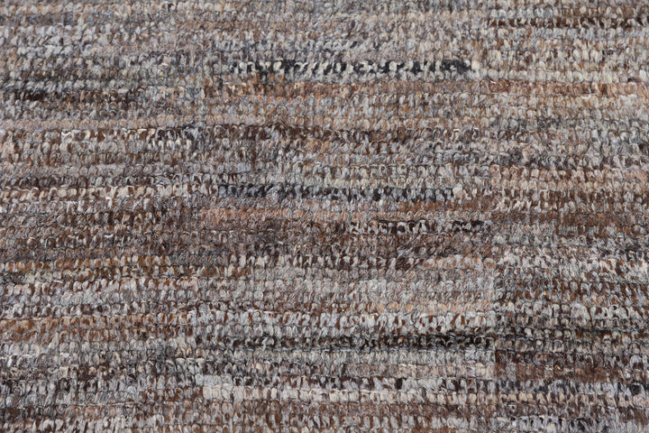 9'x12' Solid Moroccan Style| Dark Brown Dark Grey Barchi Hand-knotted Rug