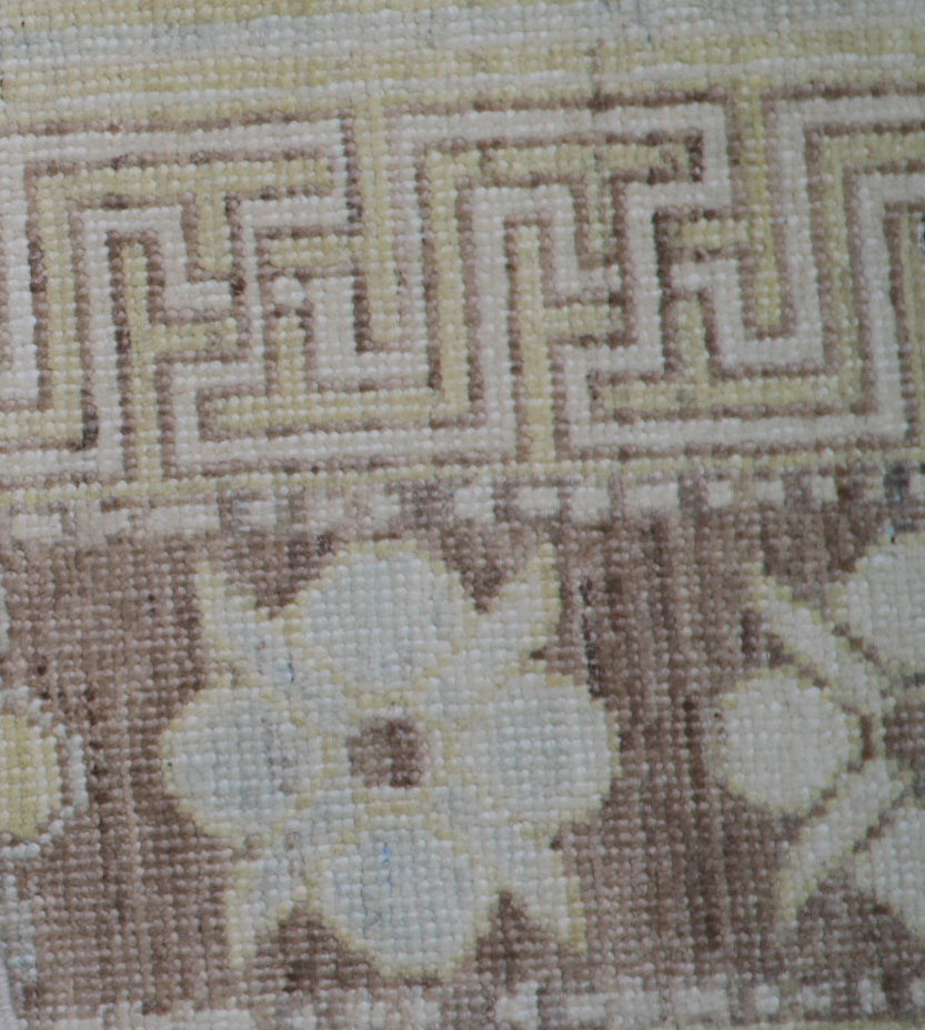 9'x12' Hand-Knotted Khotan Rug | Organic Wool, Geometric Medallion Design