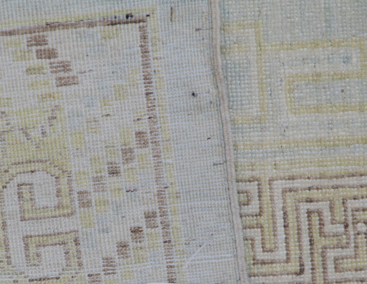 9'x12' Hand-Knotted Khotan Rug | Organic Wool, Geometric Medallion Design