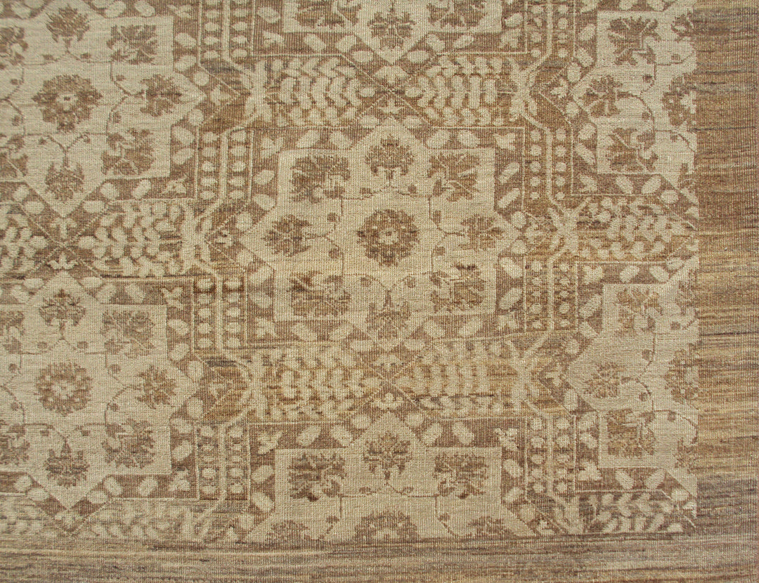 9'x8' Hand-Knotted Geometric Rug | Earth Tones| Organic Wool