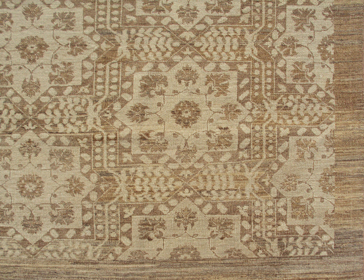 9'x8' Hand-Knotted Geometric Rug | Earth Tones| Organic Wool