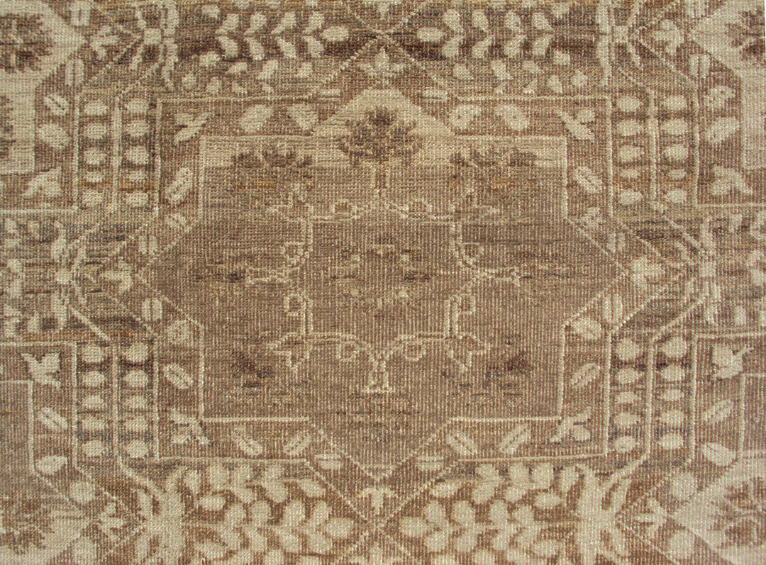 9'x8' Hand-Knotted Geometric Rug | Earth Tones| Organic Wool