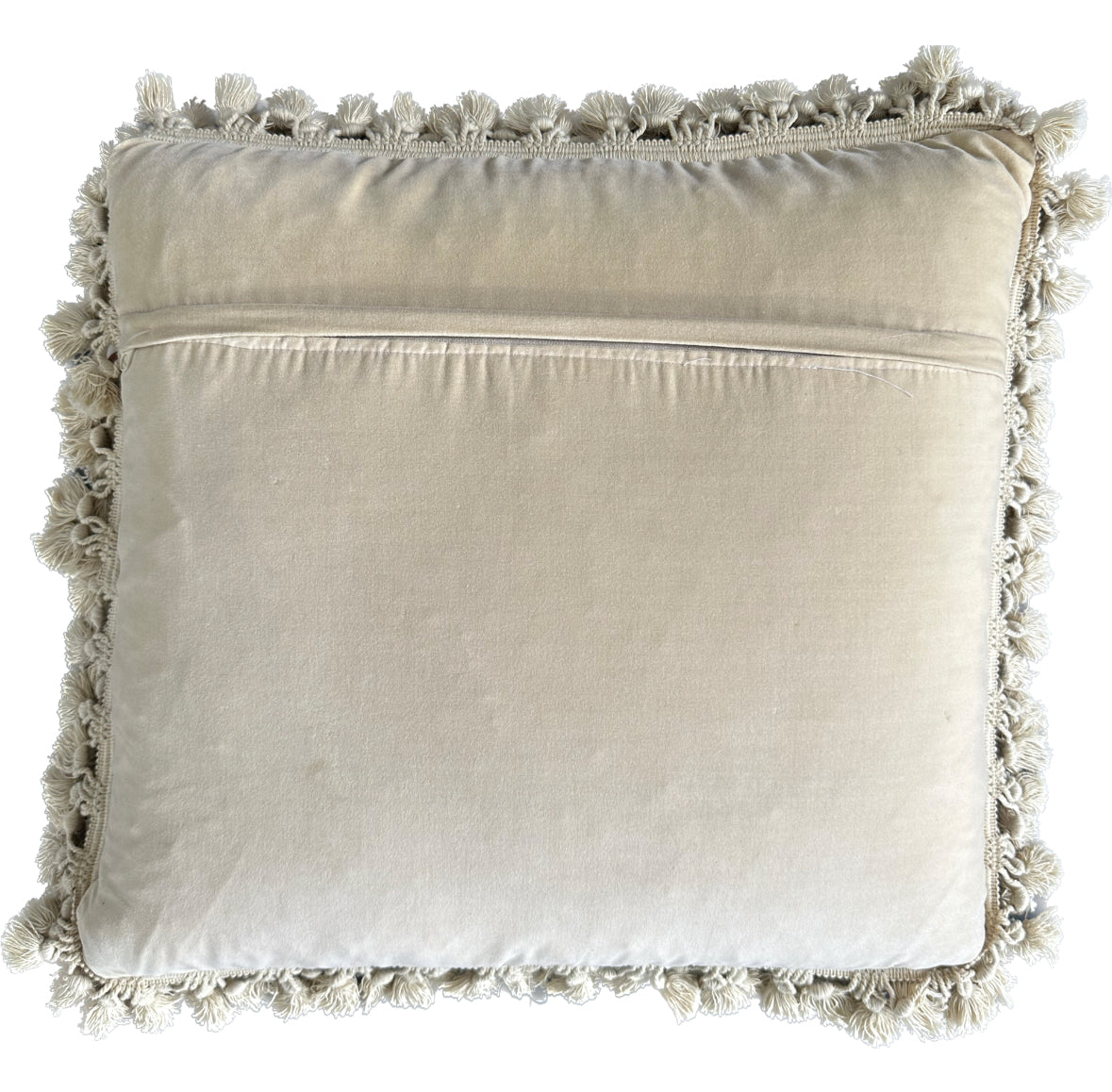 20" x 20" Yellow and Beige Botanical Floral Needlepoint Pillow