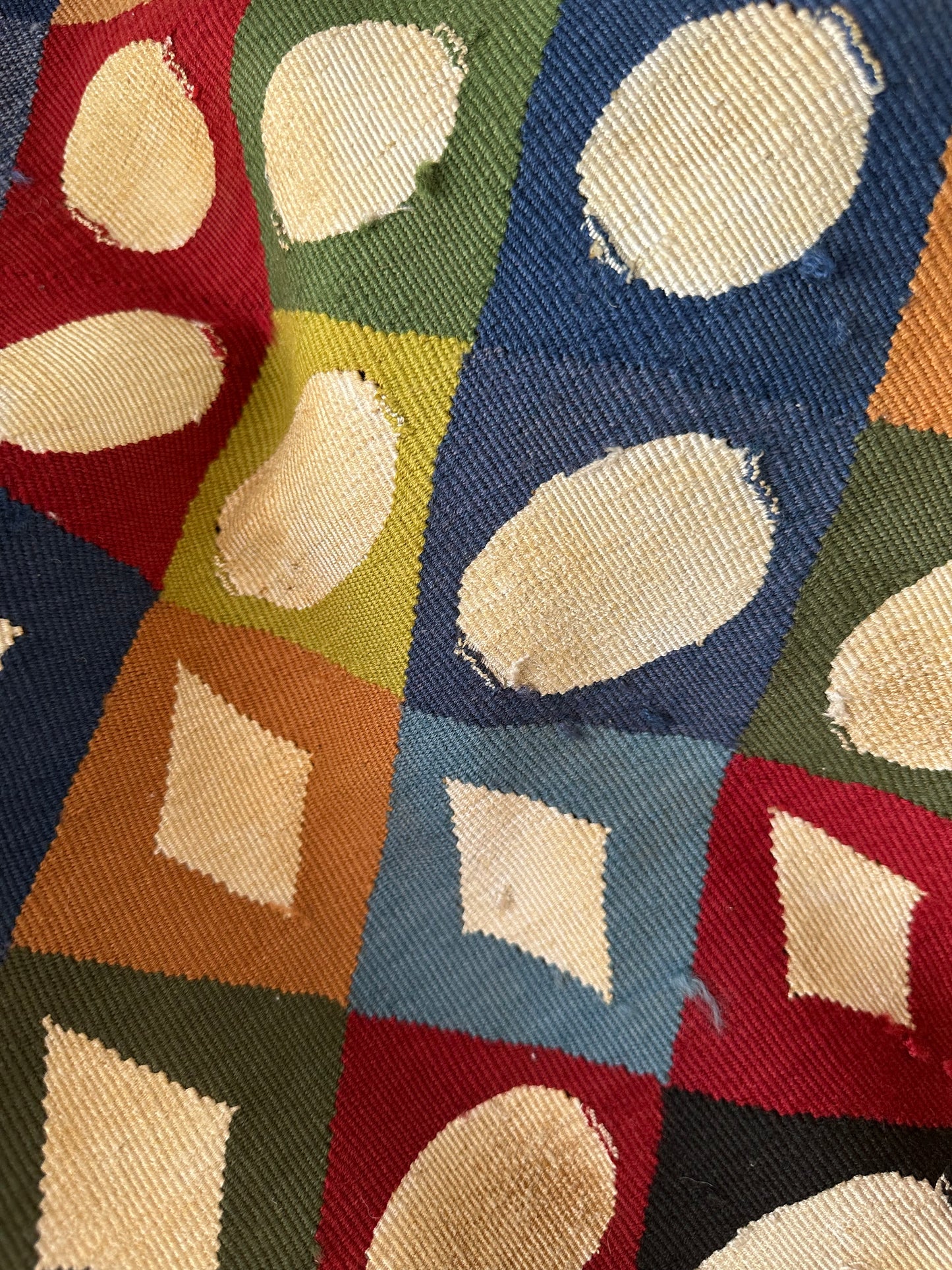 5'x5' Hand Woven Modern Wool and Silk Tapestry
