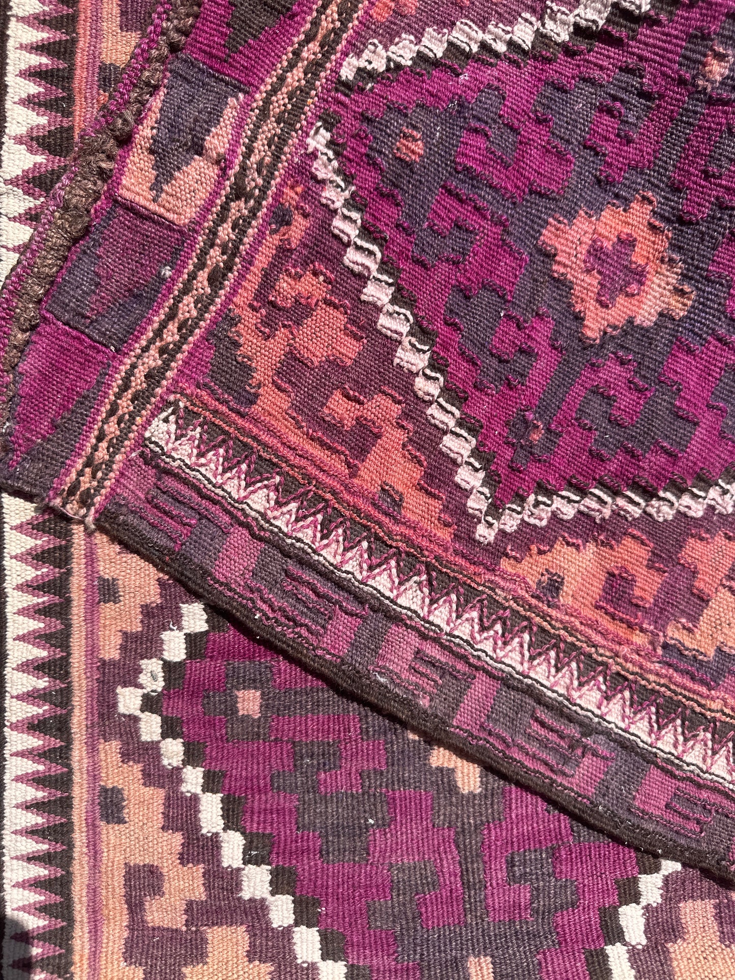 3’x5’ Magenta Tribal Uzbek Afghan Kilim