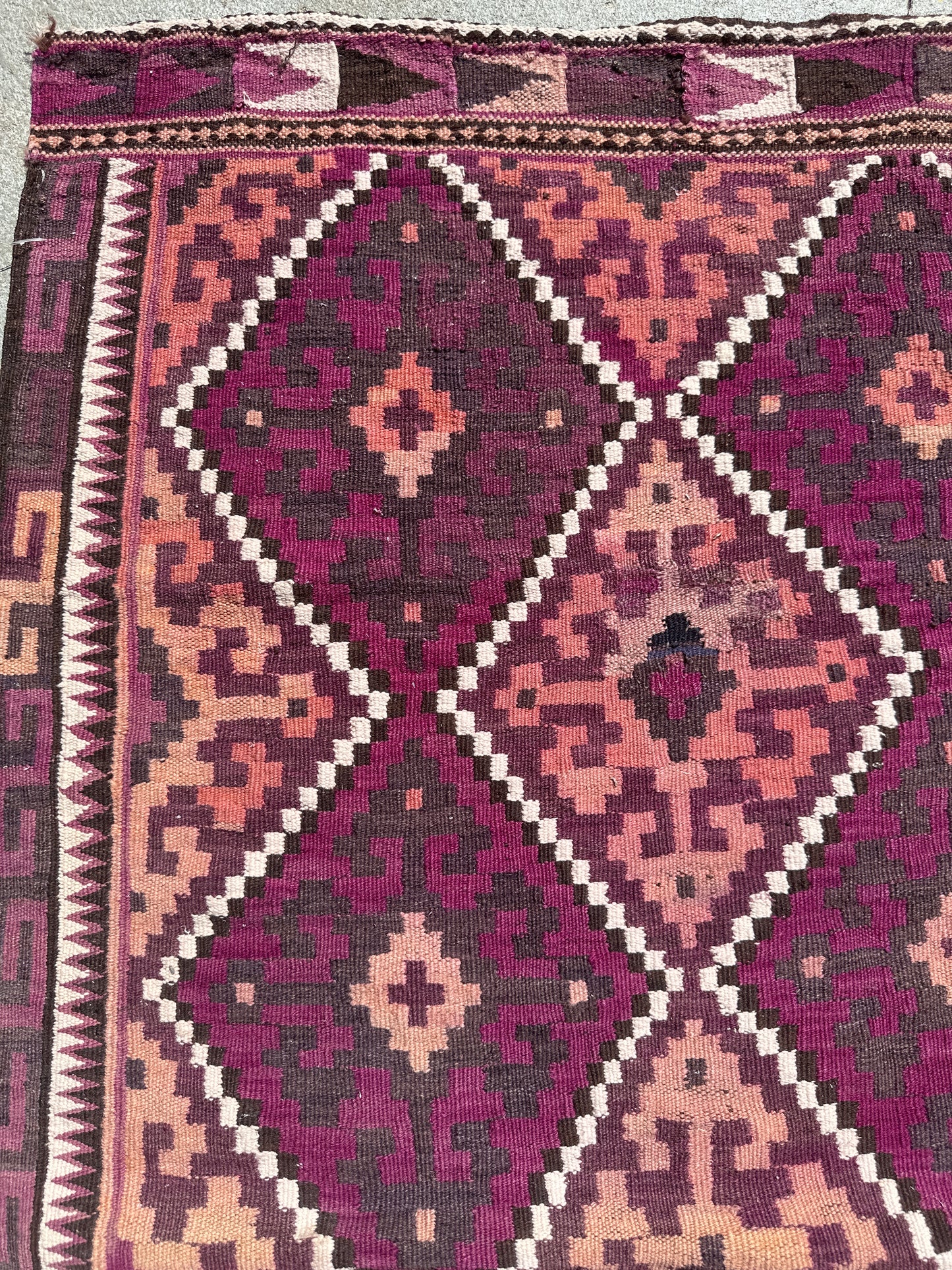3’x5’ Magenta Tribal Uzbek Afghan Kilim