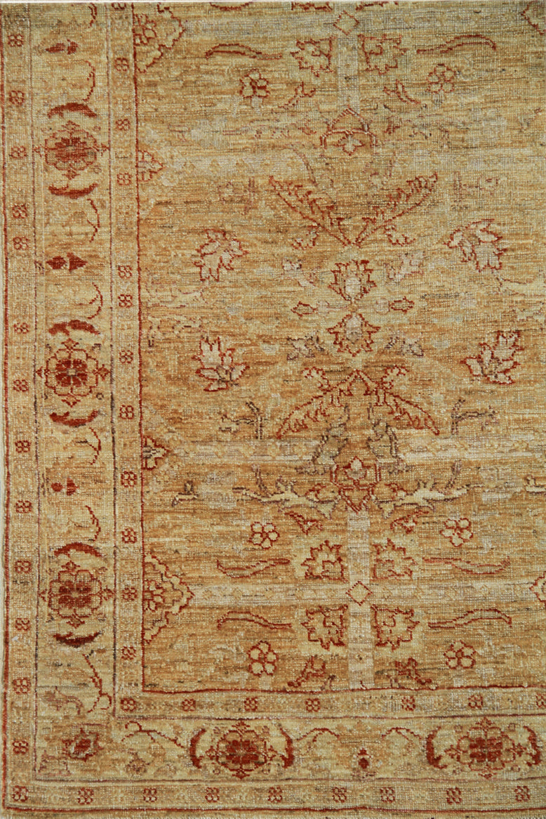 3x10 Gold And Red Oushak Style Ariana Traditional Runner Rug