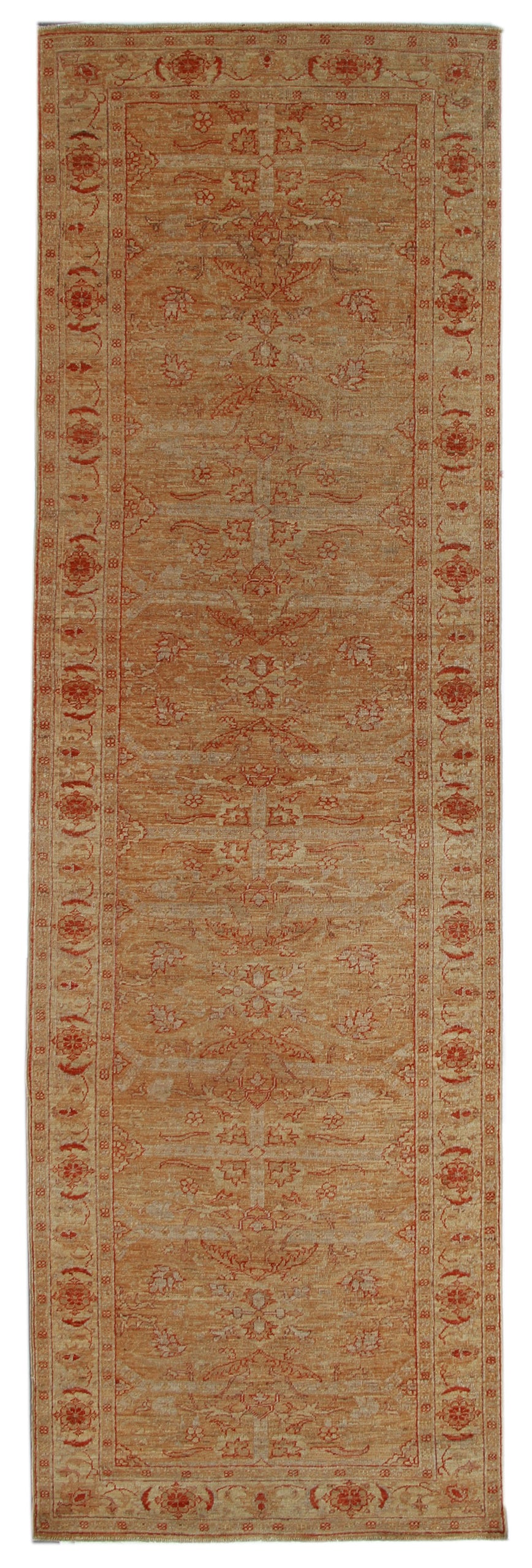 3x10 Gold And Red Oushak Style Ariana Traditional Runner Rug