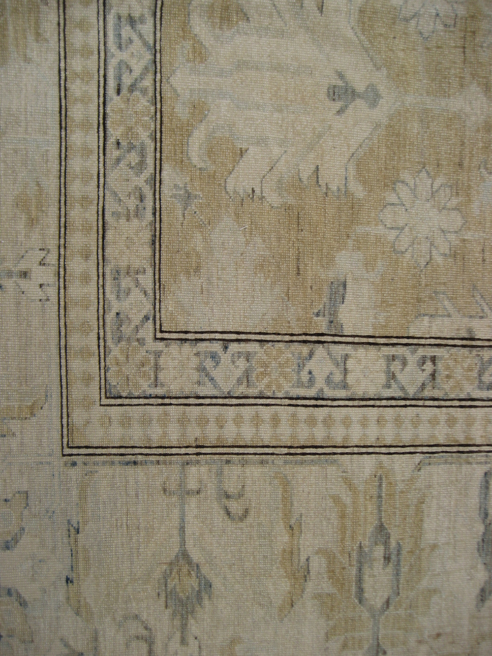 14'x17' Ariana Hazara Geometric Earth Tone with Blue and Ivory Color Rug