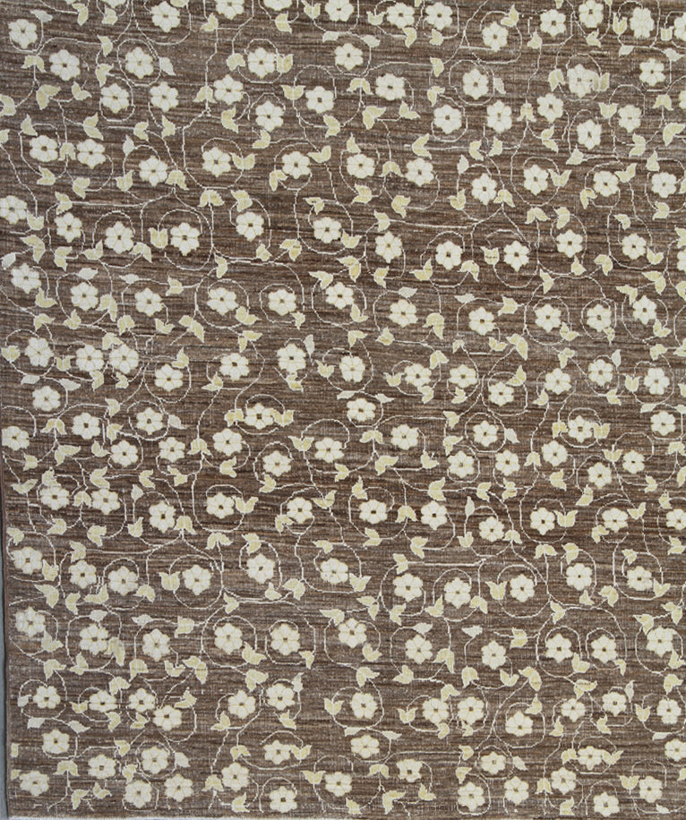 10'x12' Wool & Silk Rug | Floral | Hand-knotted Area Rug