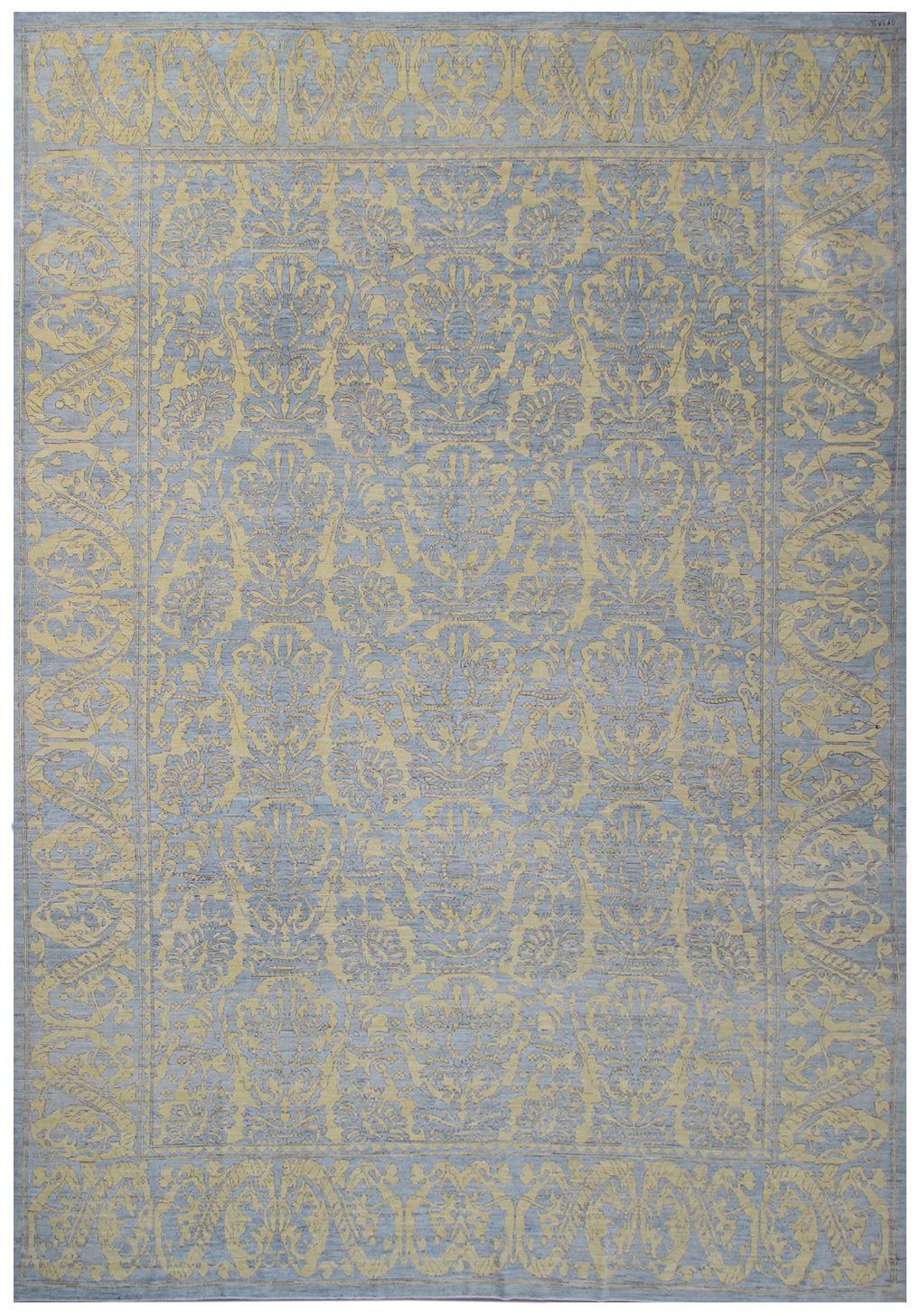 10'x13' Ariana Spanish Design Transitional Blue Yellow Rug