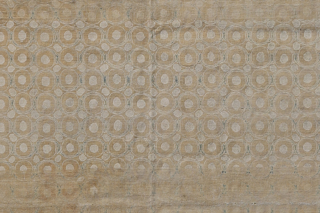 10'x13' Silk & Wool Area Rug | Circular Design Modern Rug