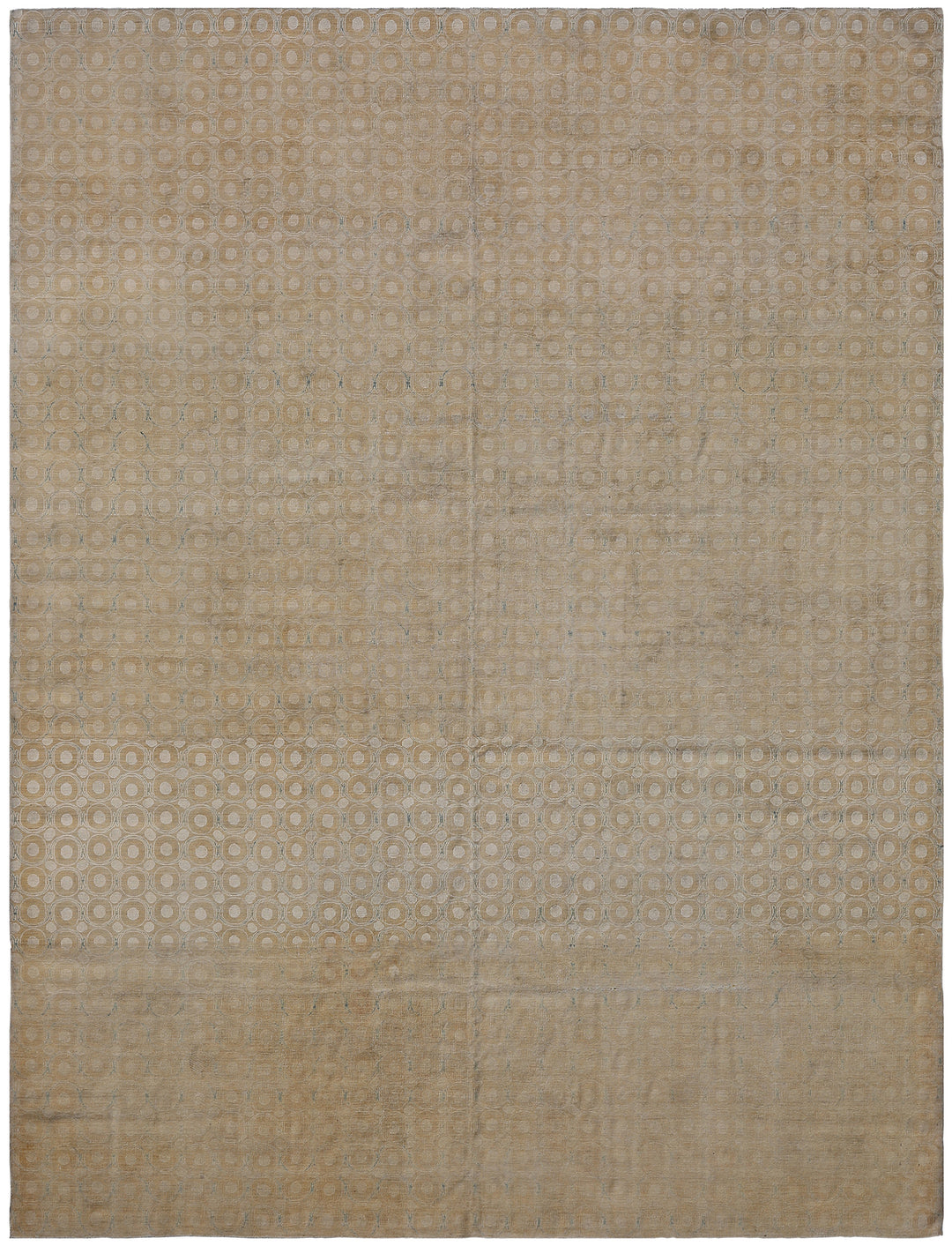 10'x13' Silk & Wool Area Rug | Circular Design Modern Rug