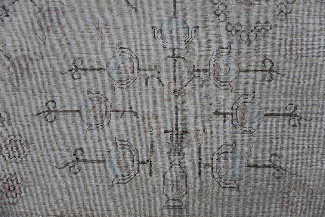10'x13' Ariana Soft Green Pink Ivory Samarkand Rug Collection