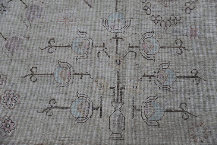 10'x13' Ariana Soft Green Pink Ivory Samarkand Rug Collection