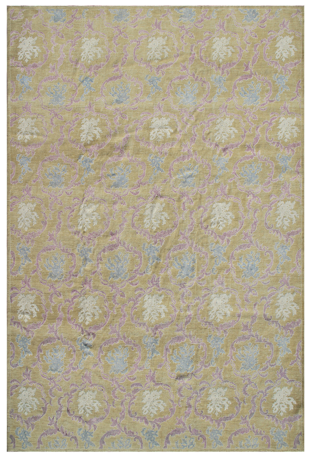 10'x14' Wool and Art Silk Ariana Transitional Floral Rug