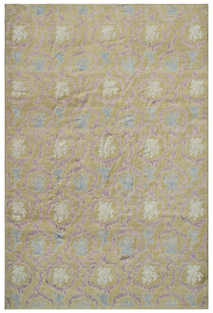 10'x14' Wool and Art Silk Ariana Transitional Floral Rug