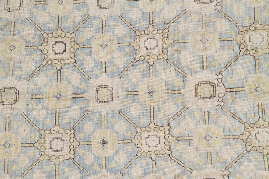 10'x8' Hand-Knotted Afghan Rug | Soft Blue & Earth Tones | Samarkand