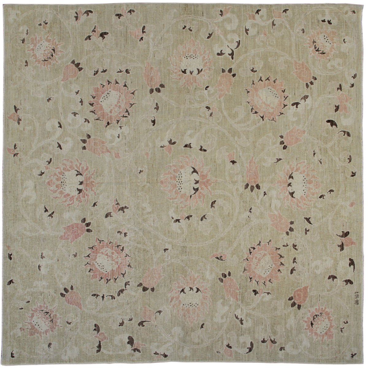 6x6 Square Floral Design Ariana Transitional