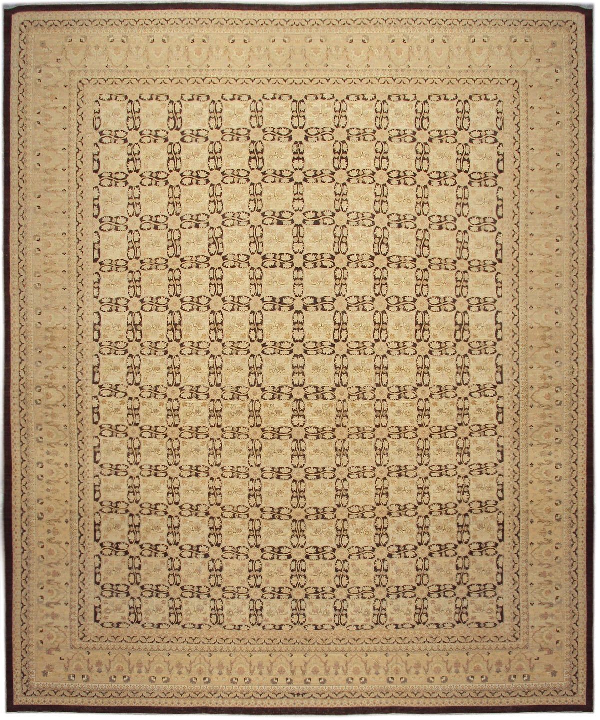 17x21 Large Choclate Brown And Gold Ariana Traditional Rug