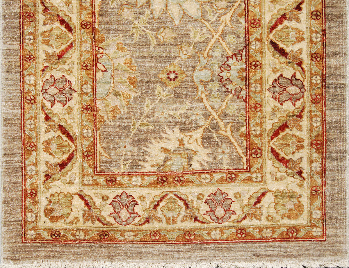 3x10 Grey Cranberry Gold Persian Tabriz Design Ariana Traditional Runner Rug