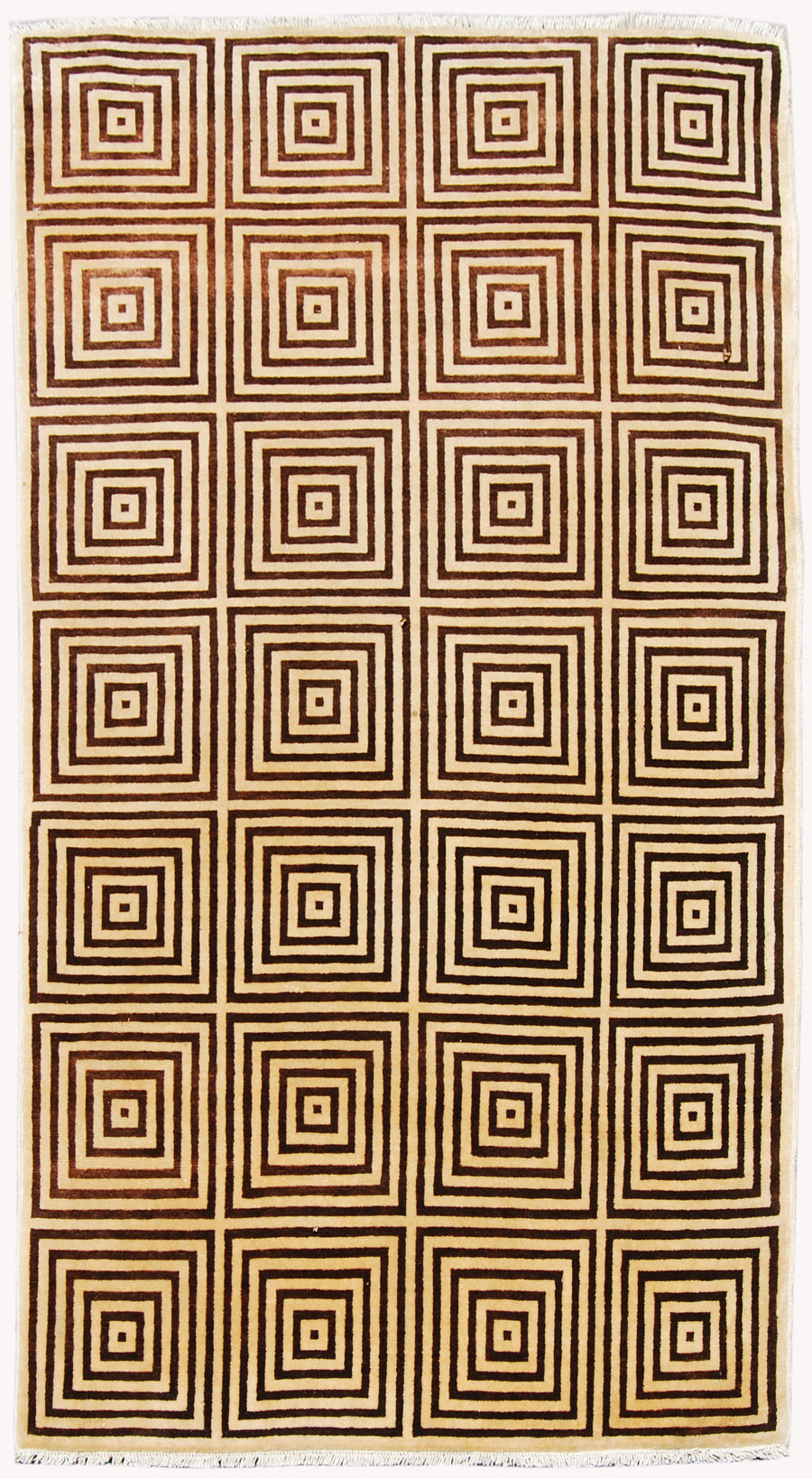3x5 Geometric Brown And Cream Ariana Modern Small Rug