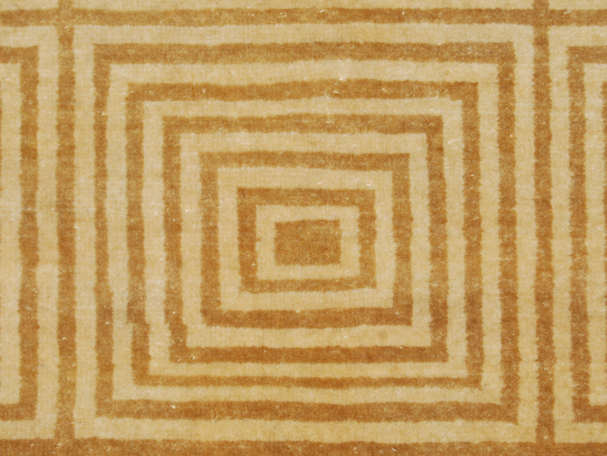 3x23 Gold And White Contemporary Geometric Design Ariana Modern Collection Rug