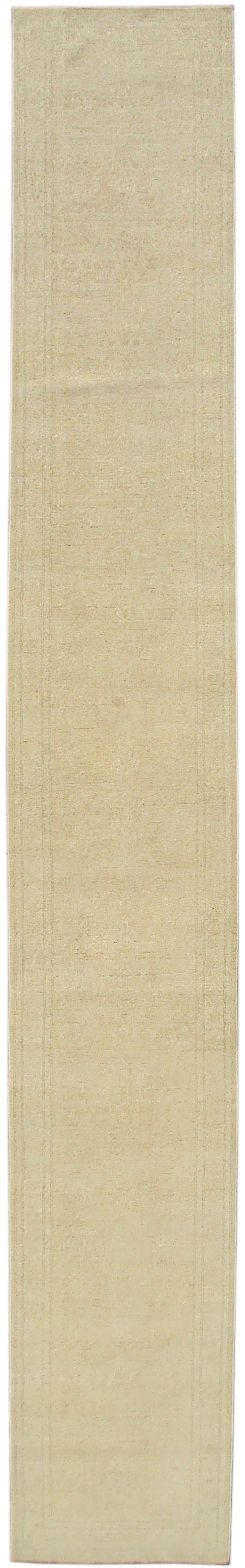3x19 Very Pale Faded Gold Indian design Ariana Transitional Runner Rug