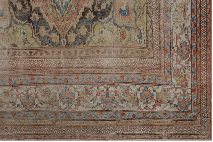 Antique Persian Mashhad Rug | Rust Vintage Area Rug