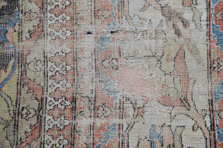 Antique Persian Mashhad Rug | Rust Vintage Area Rug