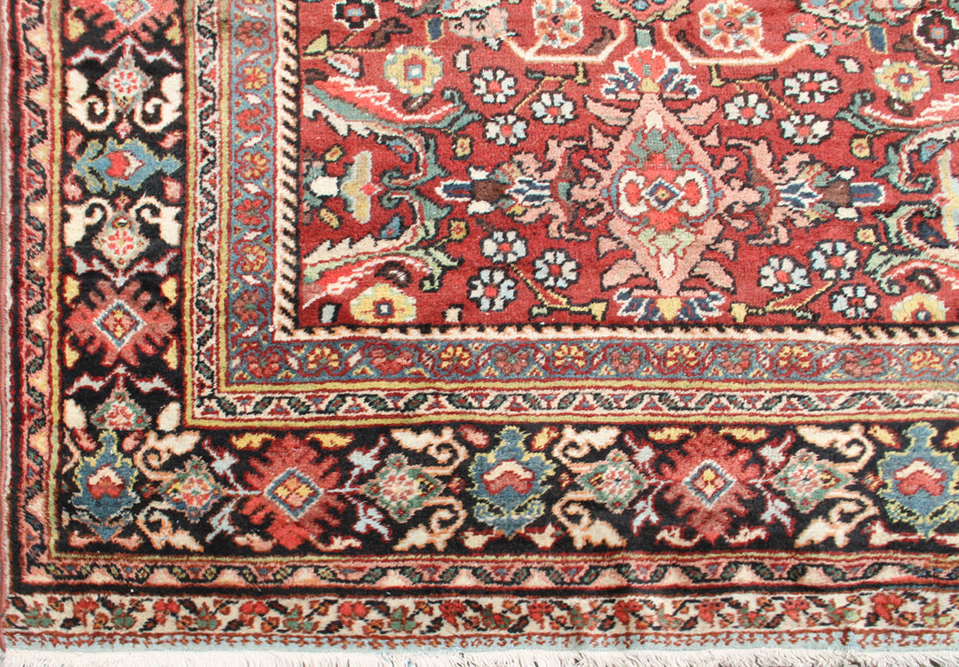 Large Persian Rug |Red and Navy Vintage Mahal Area Rug