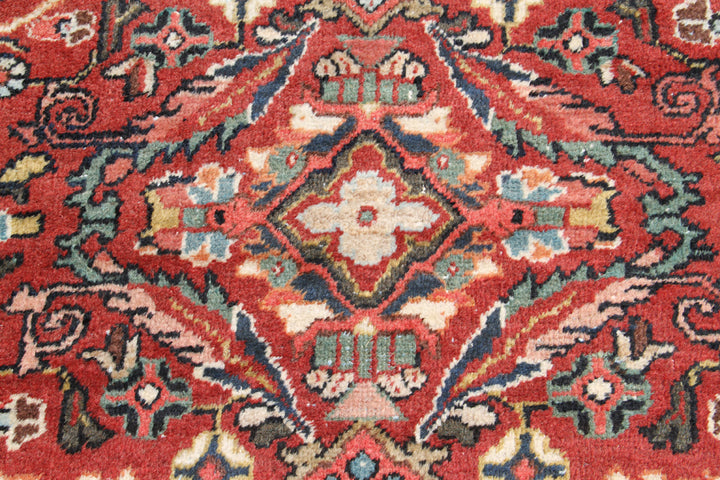 Large Persian Rug |Red and Navy Vintage Mahal Area Rug